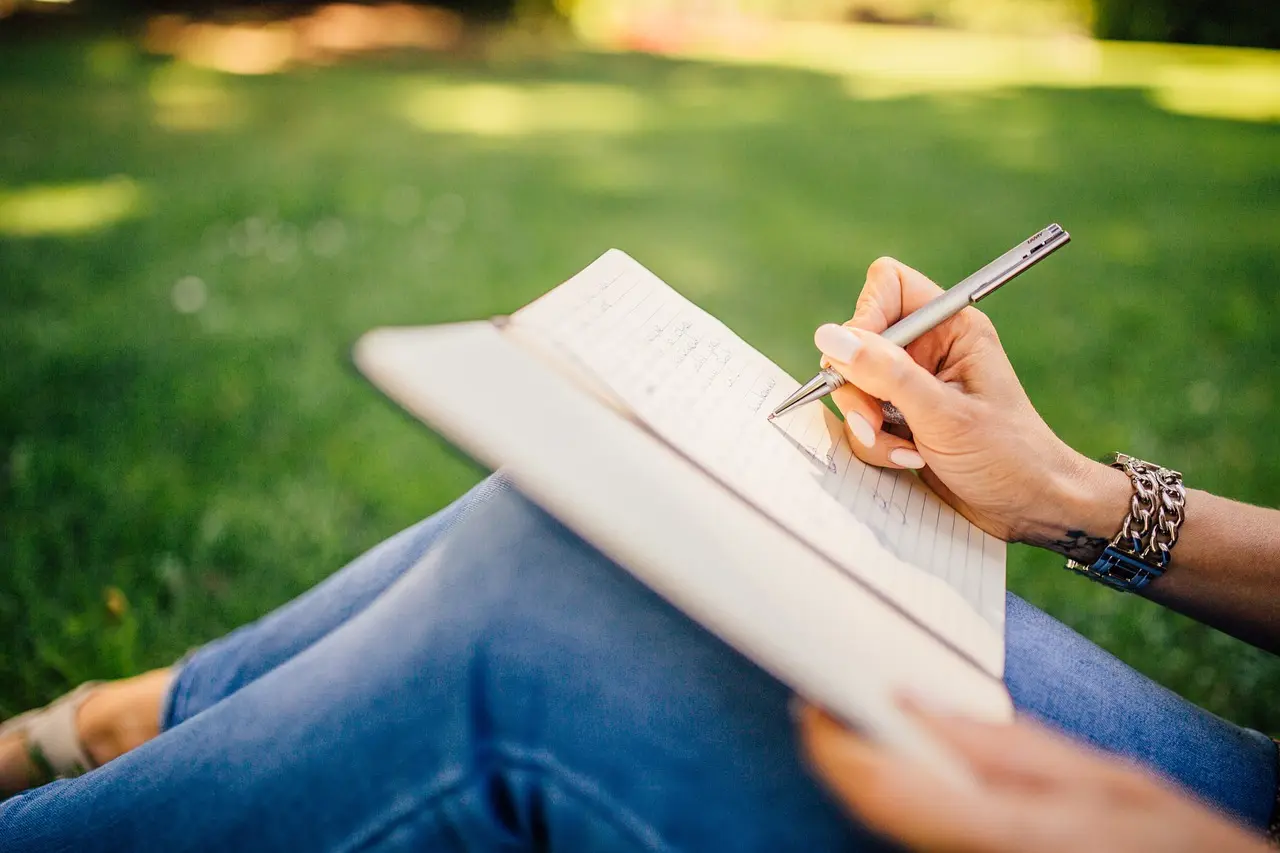 A person journaling as part of a mental-health routine