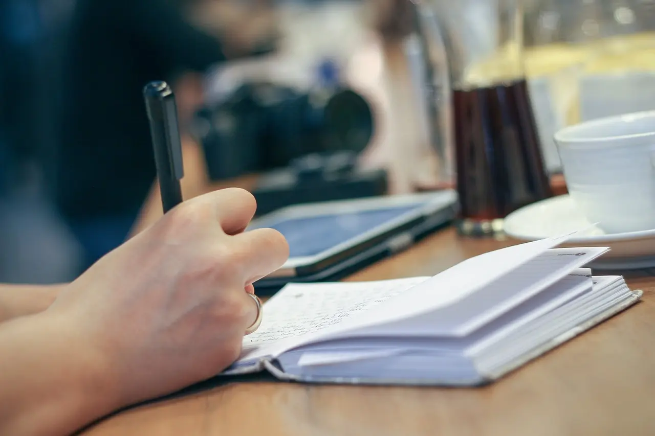 A person journaling as part of a mental-health routine