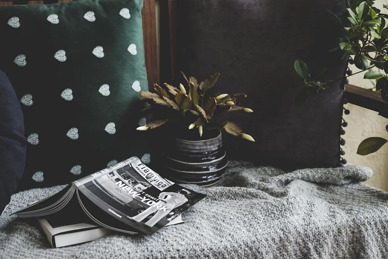 A person reading quietly at home